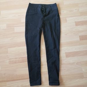 Black high waisted jeans multiple buttons
